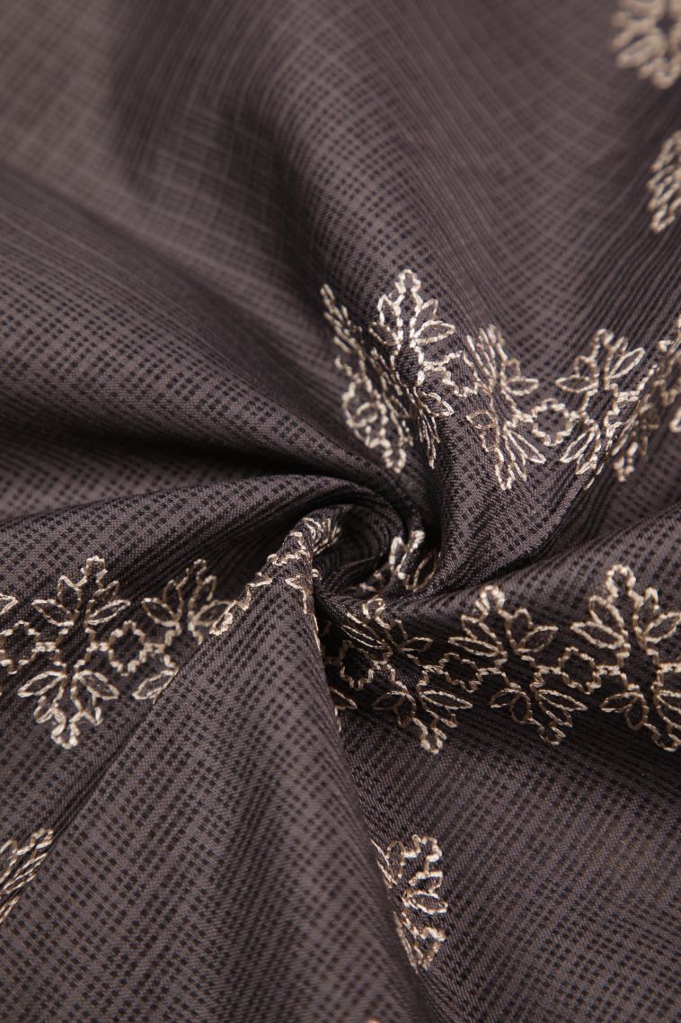 Charleston Black Organza Saree with Without Zari Zari Floral Patterns view 4