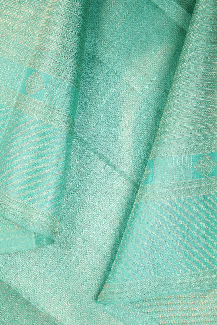 Viola Purple Kanchipuram Silk Sarees with Gold Zari Floral Patterns view 3