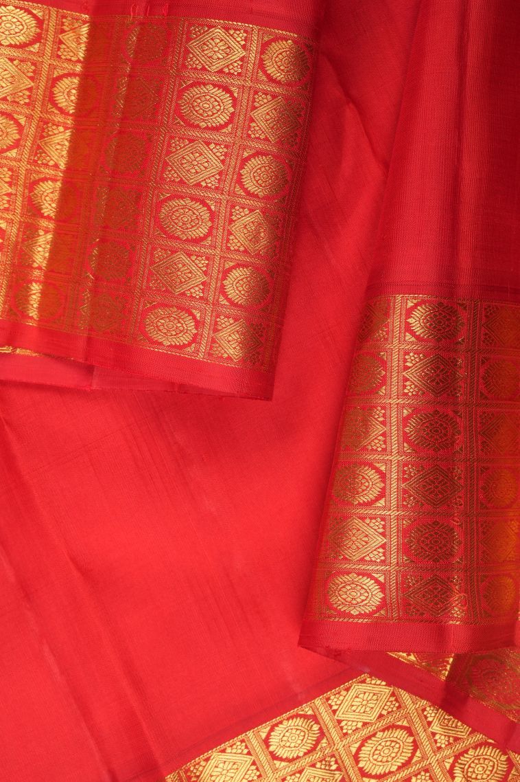 Basil Green Kanchipuram Silk Sarees with Gold Zari Buttis (small Dots Or Motifs) view 3