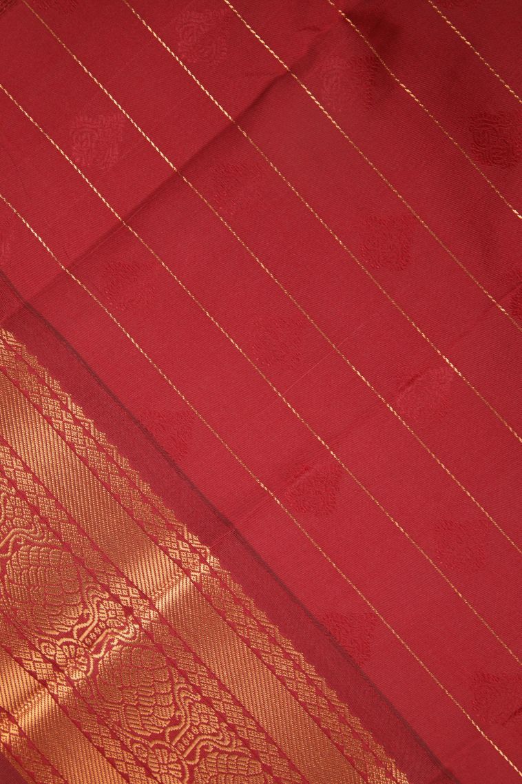 Admiral Blue Visiri Madippu Silk Sarees with Copper Zari Checks view 3