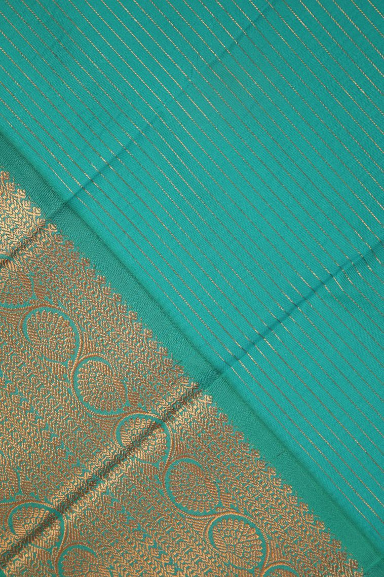 Chartreuse Green Visiri Madippu Silk Sarees with Copper Zari Checks view 3