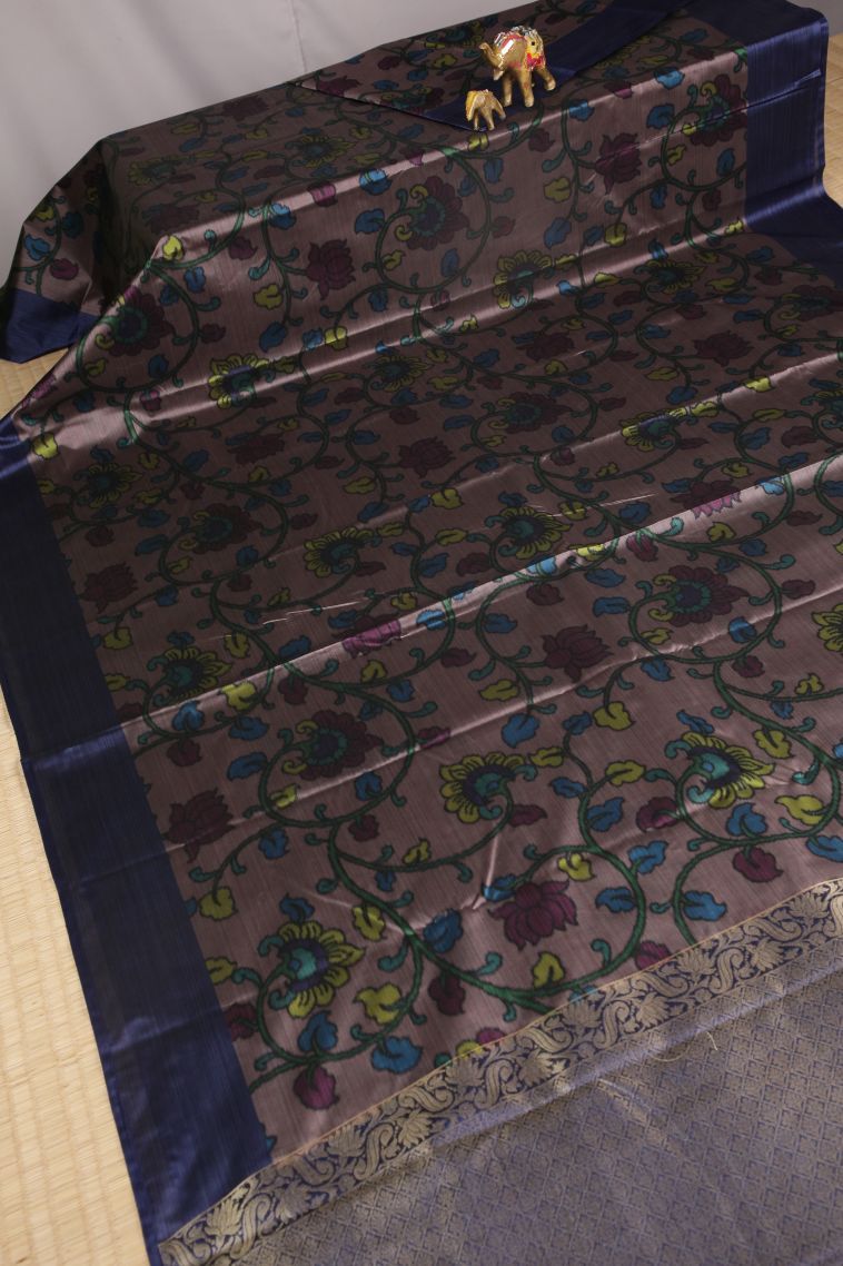 Abbey Black Soft Silk Sarees with Without Zari Zari Floral Patterns view 2