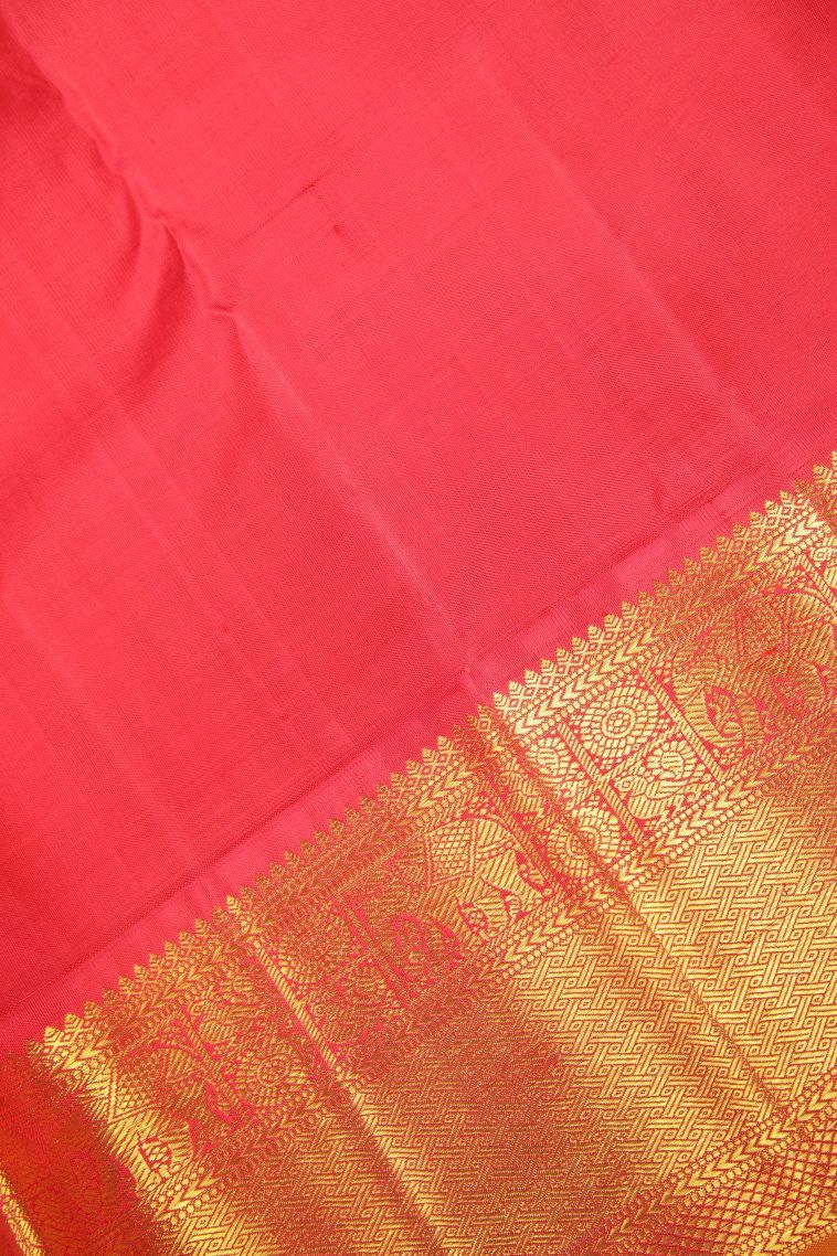 Bottle Green Kanchipuram Silk Sarees with Gold Zari Buttis (small Dots Or Motifs) view 3