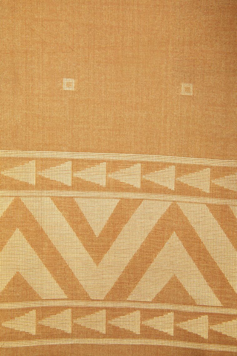 Asphalt Black Tussar Saree with Gold Zari Stripes view 3