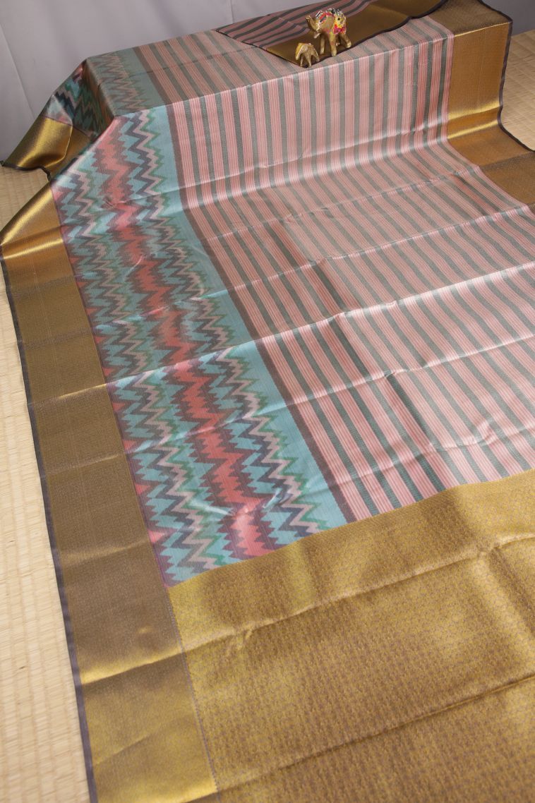 Crepe Pink Soft Silk Sarees with Without Zari Zari Stripes view 2