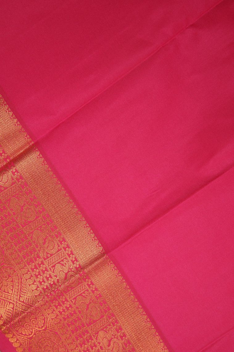 Mint Green Visiri Madippu Silk Sarees with Copper Zari Stripes view 3