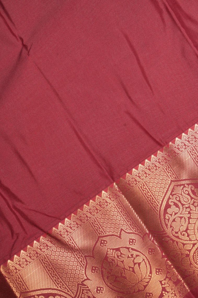 Cerulean Blue Visiri Madippu Silk Sarees with Copper Zari Stripes view 3