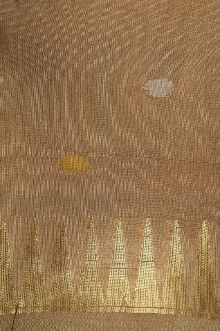 Rosewood Pink Tussar Saree with Without Zari Zari Geometric Shapes view 3