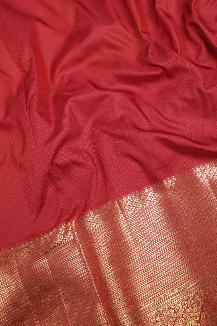 Gold Samudrika Pattu with Copper Zari Floral Patterns view 3