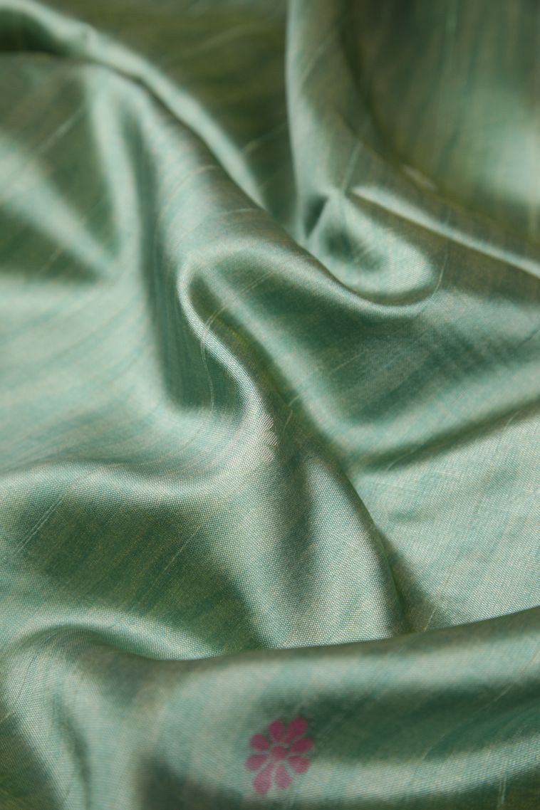 Admiral Blue Tussar Saree with Without Zari Zari Buttis (small Dots Or Motifs) view 4