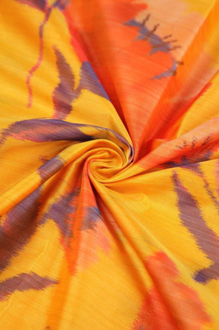 Lemon Yellow Soft Silk Sarees with Without Zari Zari Floral Patterns view 4