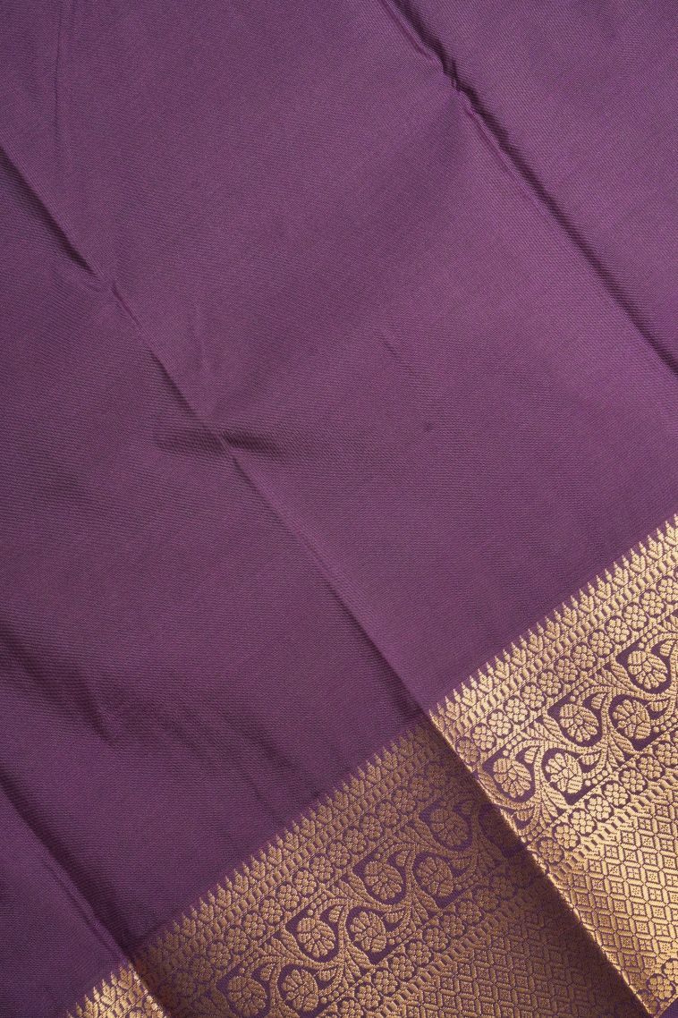 Chartreuse Green Visiri Madippu Silk Sarees with Copper Zari Stripes view 3