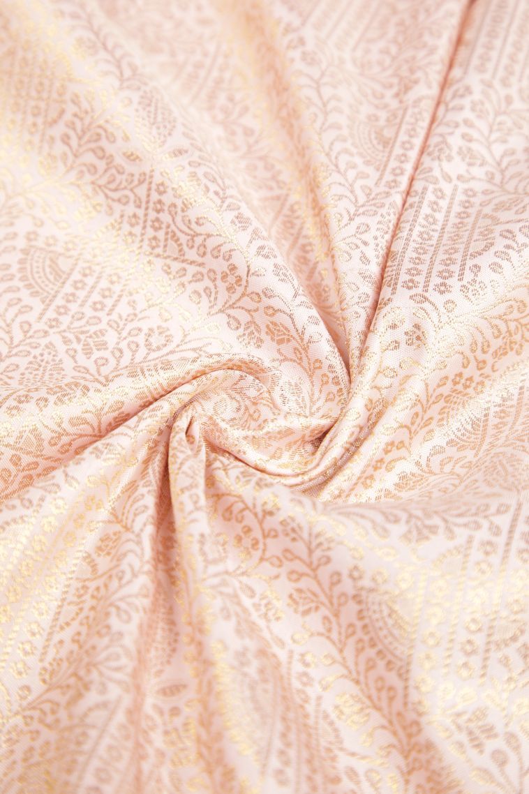 Lemonade Pink Samudrika Pattu with Copper Zari Floral Patterns view 4