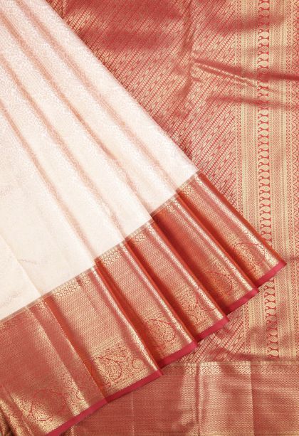 Lemonade Pink Samudrika Pattu with Copper Zari Floral Patterns