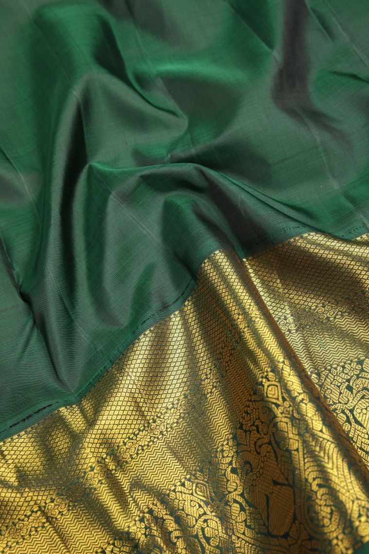 Rose  Red Kanchipuram Silk Sarees with Gold Zari Buttis (small Dots Or Motifs) view 3