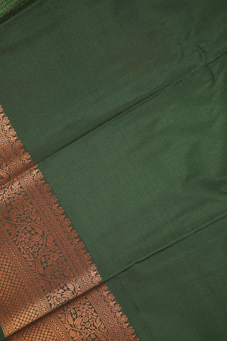 Hot Pink Visiri Madippu Silk Sarees with Copper Zari Stripes view 3