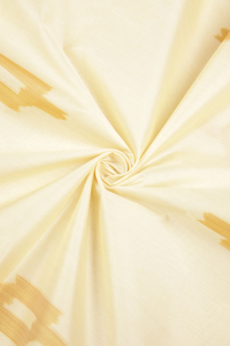 Alabaster White Soft Silk Sarees with Without Zari Zari Geometric Shapes view 4