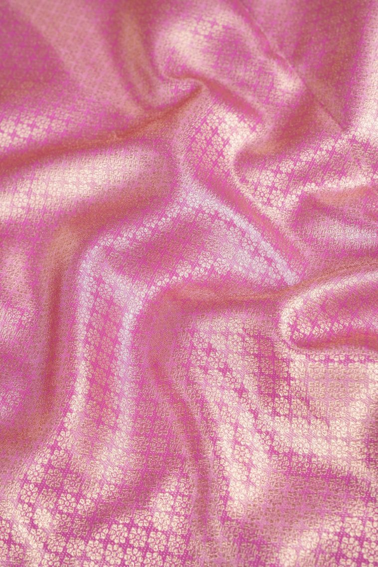 Granola Yellow Tissue Silk Sarees with Copper Zari Floral Patterns view 3