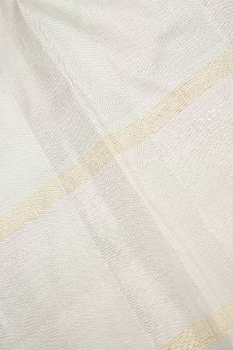 Lime Green Kanchipuram Silk Sarees with Gold Zari Checks view 3