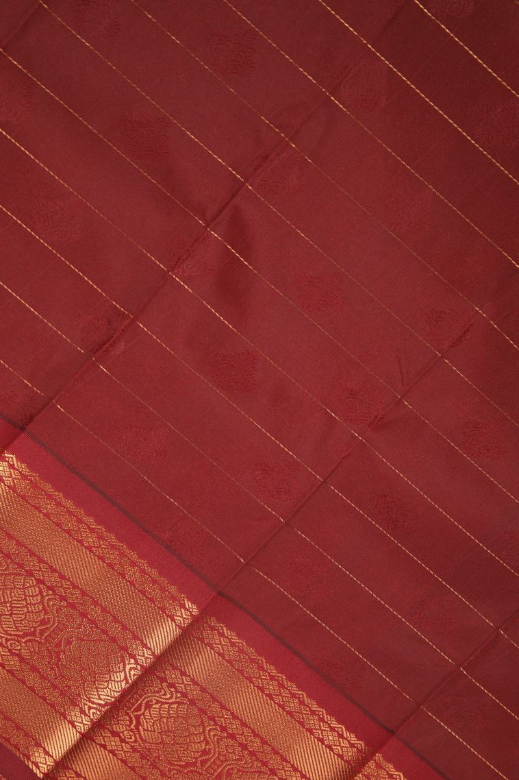 Cerulean Blue Visiri Madippu Silk Sarees with Copper Zari Checks view 3