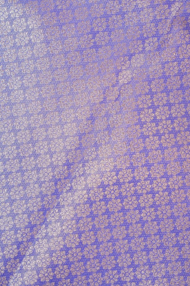 Blush Pink Tissue Silk Sarees with Copper Zari Floral Patterns view 3