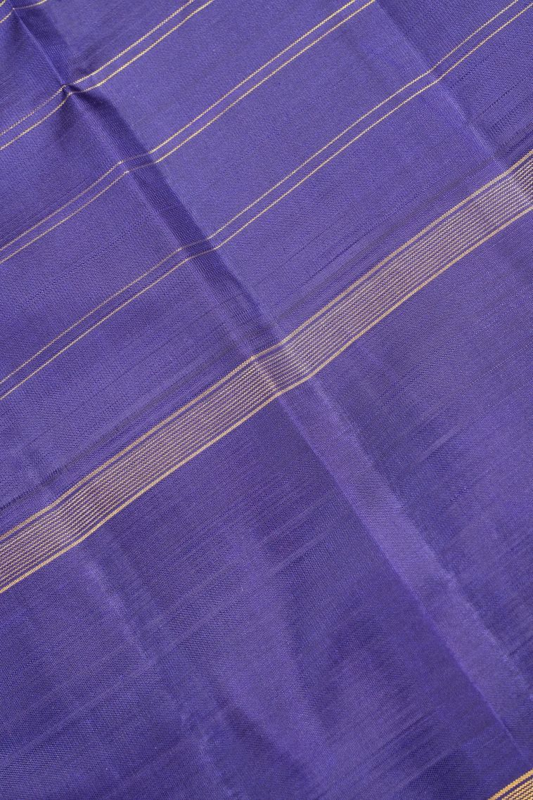 Taffy Pink Kanchipuram Silk Sarees with Gold Zari Stripes view 3