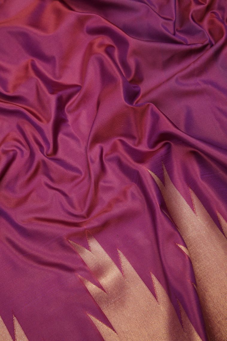 Bosenberry Purple Soft Silk Saree with Copper Zari Buttis (small Dots Or Motifs) view 3