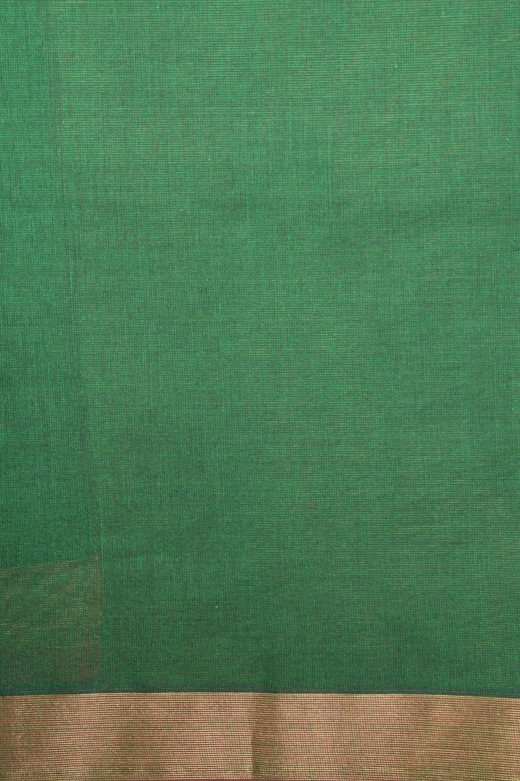 Basil Green Kovai Cotton Sarees with Without Zari Zari Buttis (small Dots Or Motifs) view 3