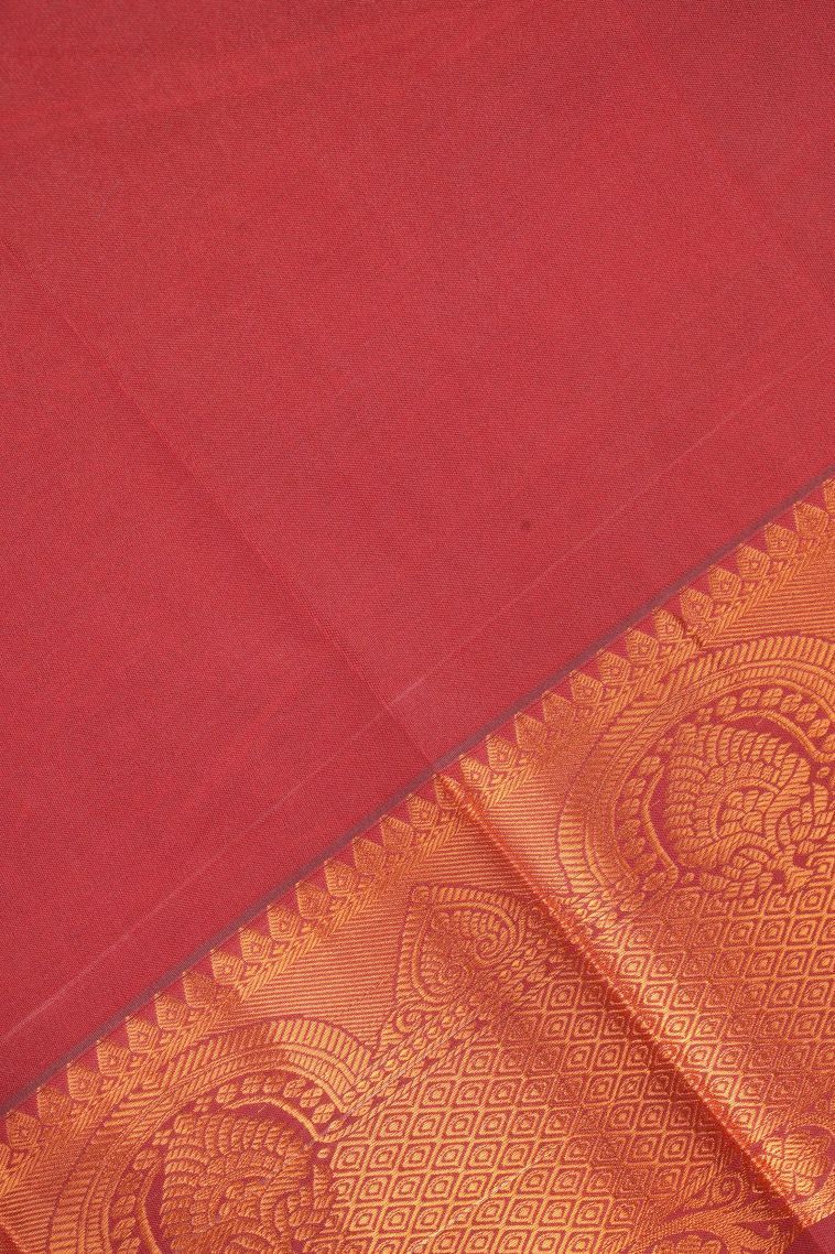 Cerulean Blue Visiri Madippu Silk Sarees with Copper Zari Checks view 3