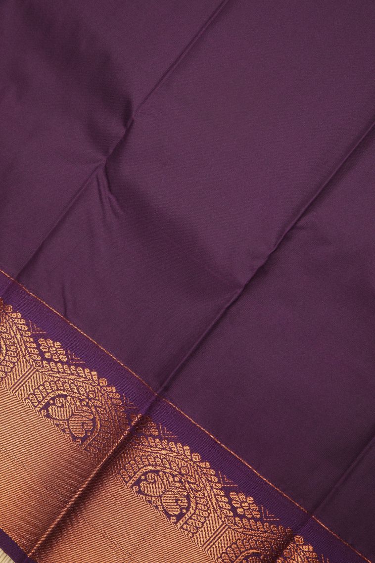 Mint Green Visiri Madippu Silk Sarees with Copper Zari Stripes view 3