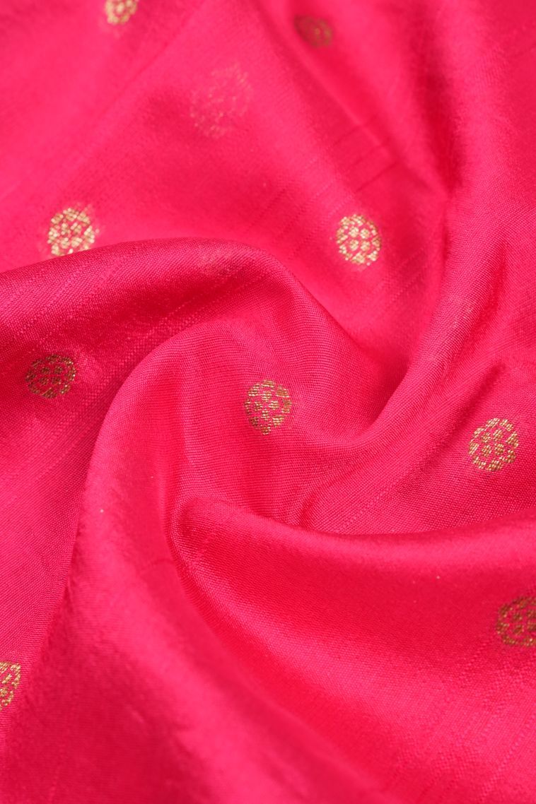 Rouge Pink Banaras Sarees with Copper Zari Buttis (small Dots Or Motifs) view 4