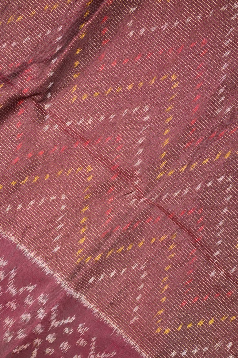 Lemon Yellow Soft Silk Saree with Gold Zari Ikkat view 3