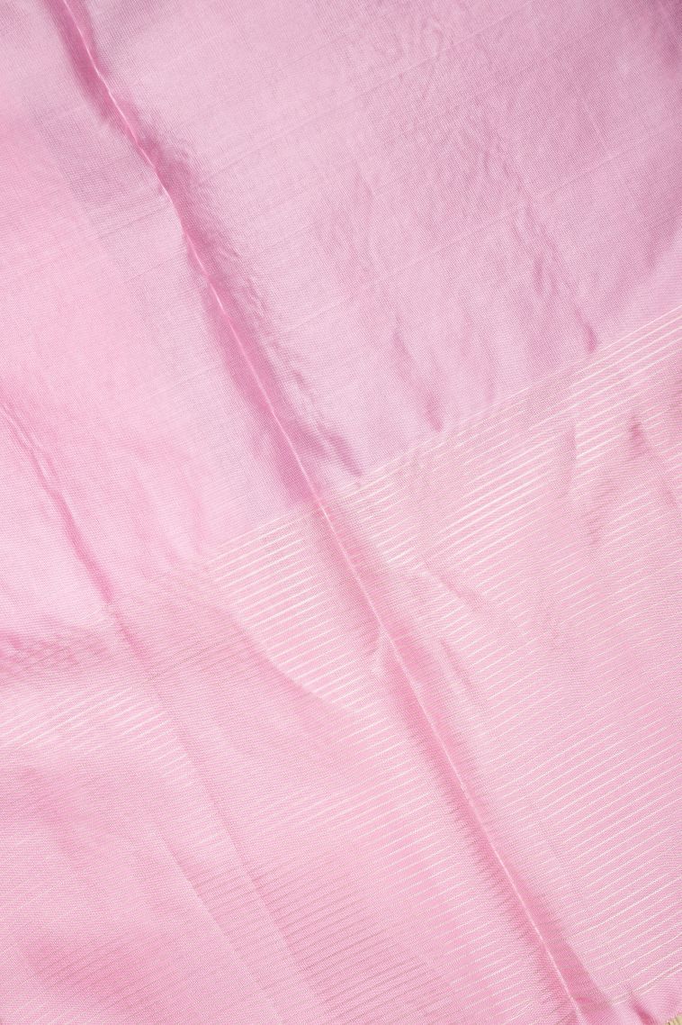 Admiral Blue Soft Silk Saree with Silver Zari Floral Patterns view 3