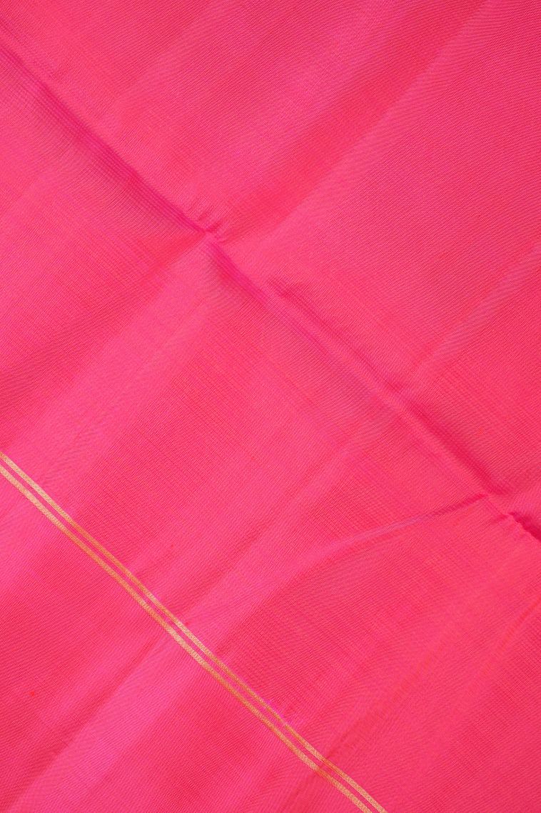 Cream White Soft Silk Saree with Silver Zari Stripes view 3