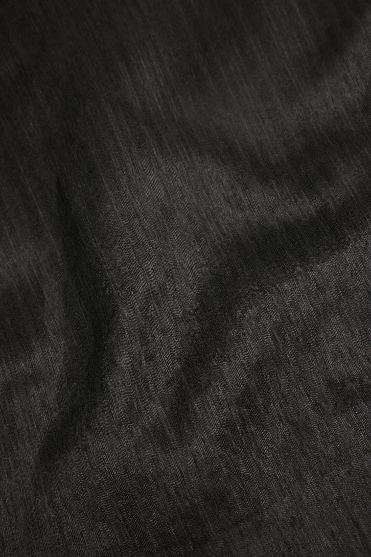 Asphalt Black Tussar Saree with Without Zari Zari Buttis (small Dots Or Motifs) view 3