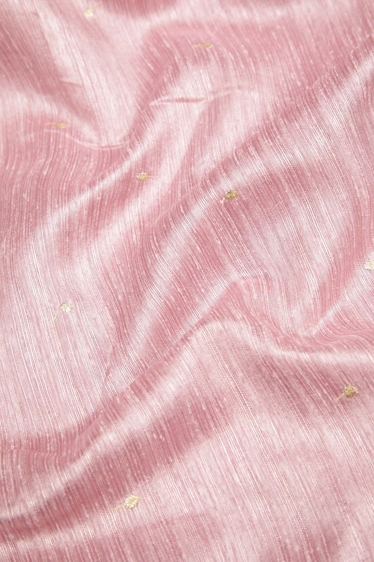 Blush Pink Tussar Saree with Without Zari Zari Buttis (small Dots Or Motifs) view 3