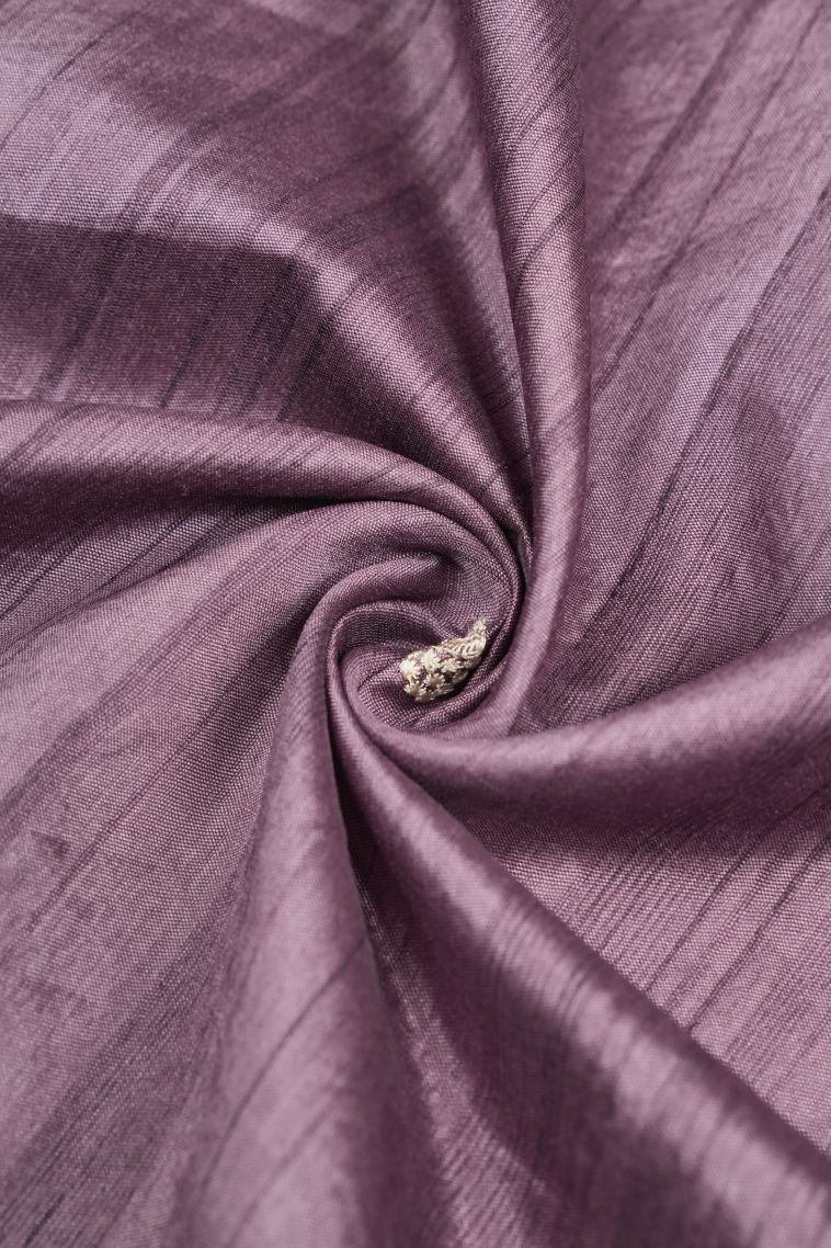 Mauve Purple Tussar Saree with Without Zari Zari Buttis (small Dots Or Motifs) view 4