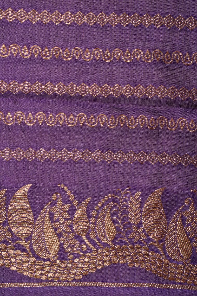 Punch Pink Banaras Sarees with Copper Zari Buttis (small Dots Or Motifs) view 3