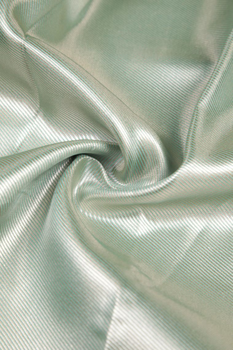 Arctic Blue Tissue Silk Sarees with Silver Zari Stripes view 4