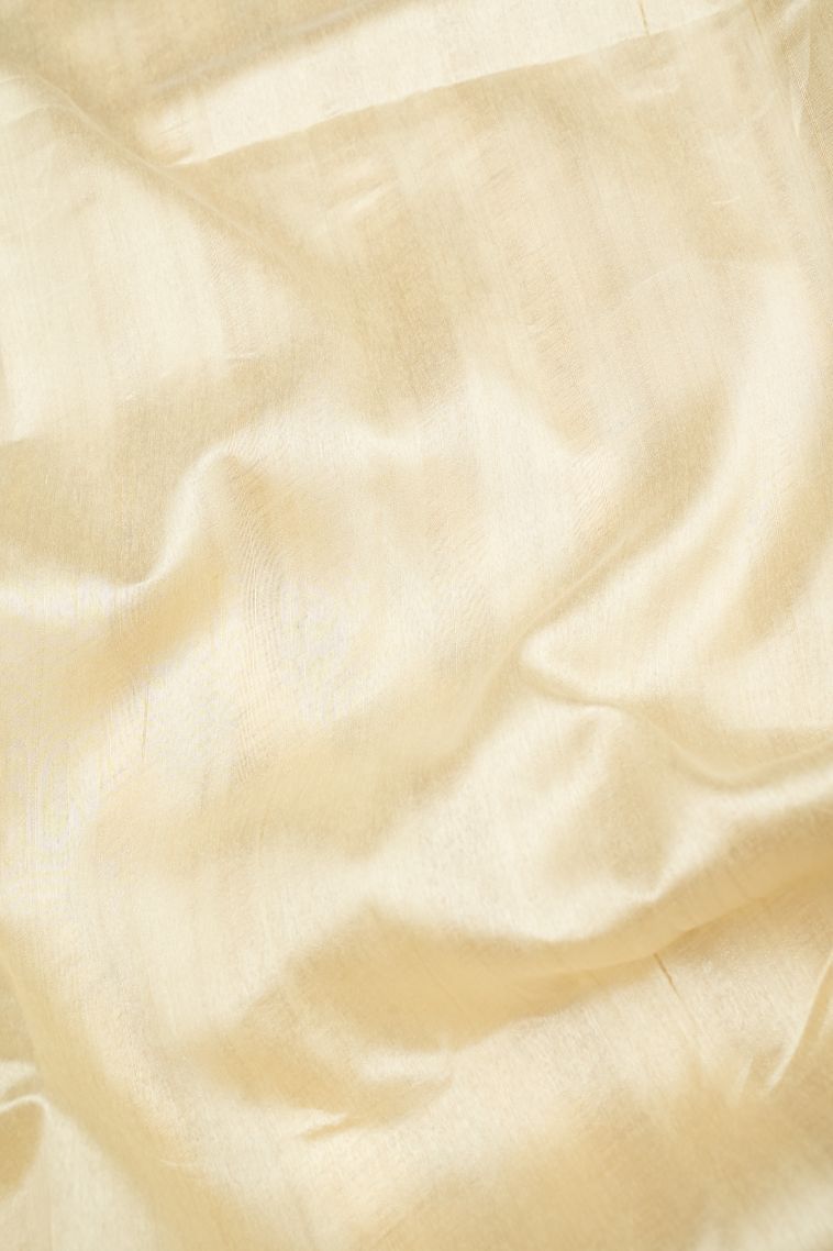 Arctic Blue Tussar Saree with Without Zari Zari Plain view 3