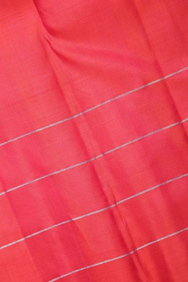 Lemon Yellow Soft Silk Saree with Silver Zari Stripes view 3