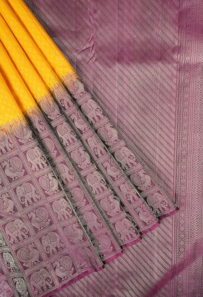 Latte Yellow Soft Silk Saree with Gold Zari Buttis (small Dots Or Motifs)