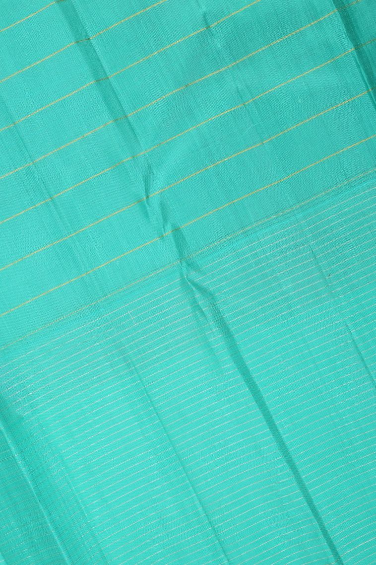 Hot Pink Kanchipuram Silk Sarees with Gold Zari Checks view 3