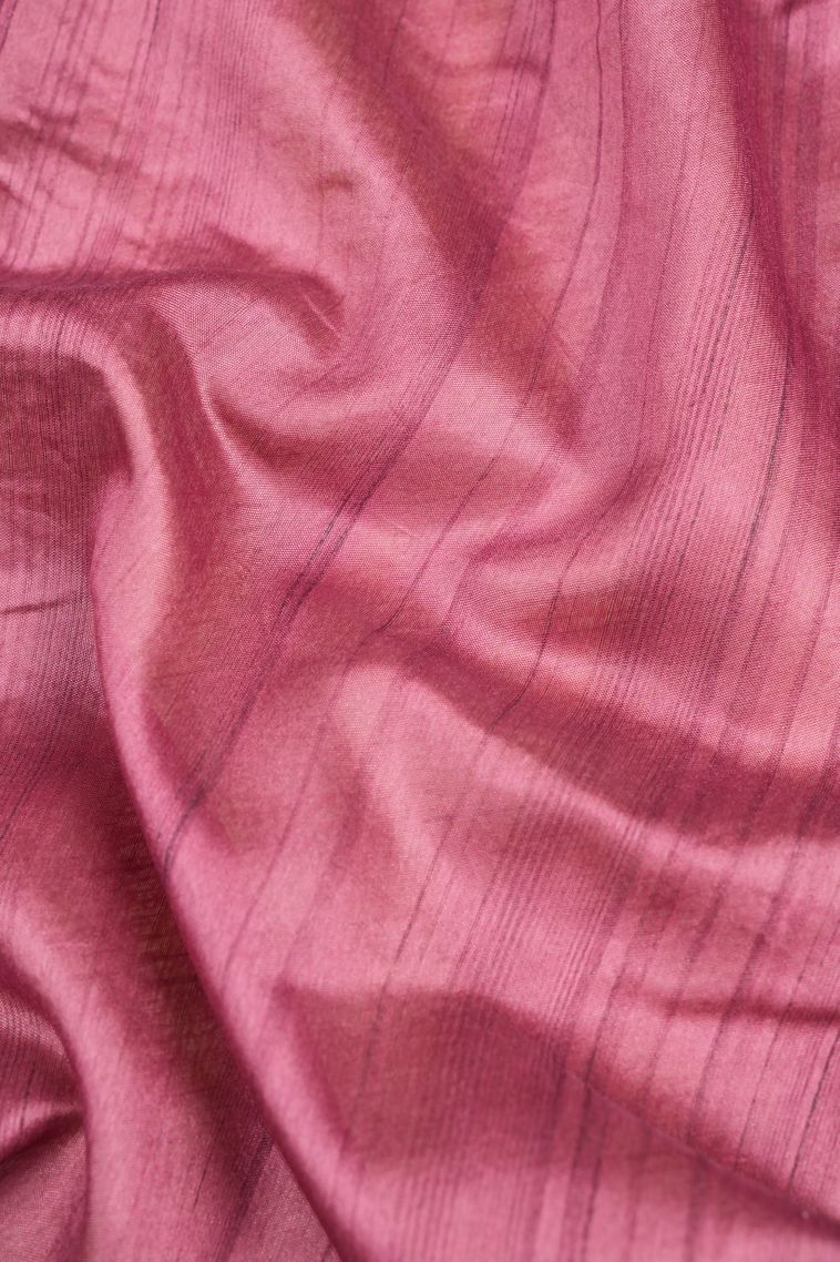 Rouge Pink Tussar Saree with Without Zari Zari Buttis (small Dots Or Motifs) view 3