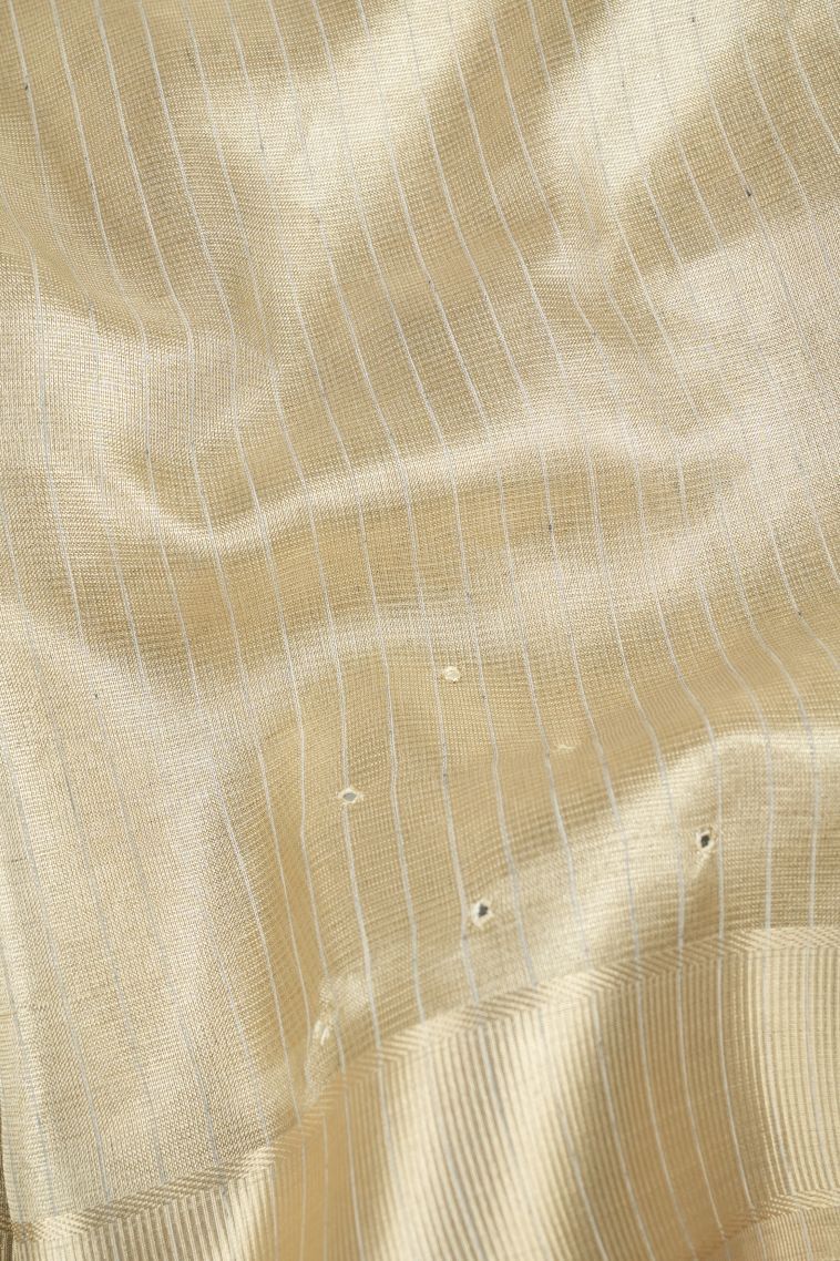 Smoke White Organza Saree with Without Zari Zari Floral Patterns view 3