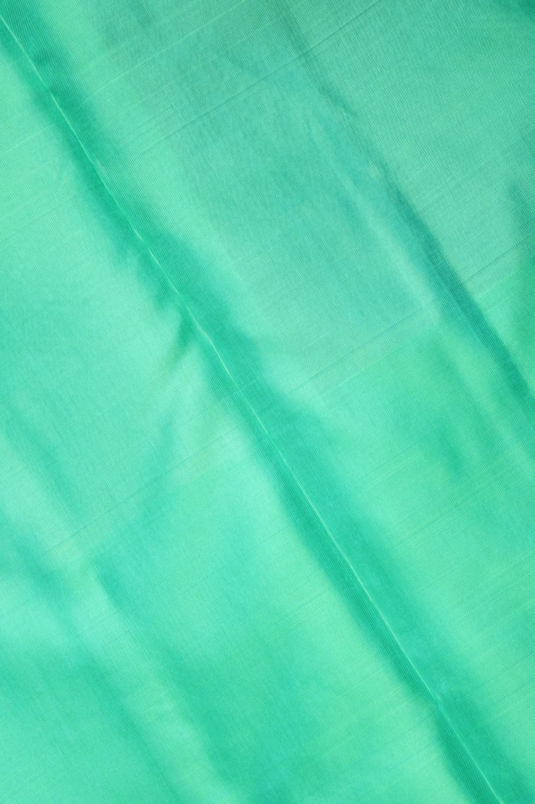 Azure Blue Soft Silk Saree with Silver Zari Floral Patterns view 3