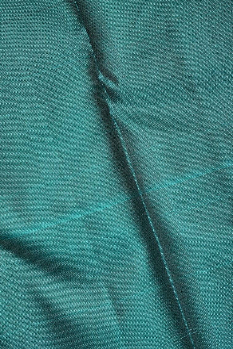 Gold Soft Silk Saree with Silver Zari Floral Patterns view 3