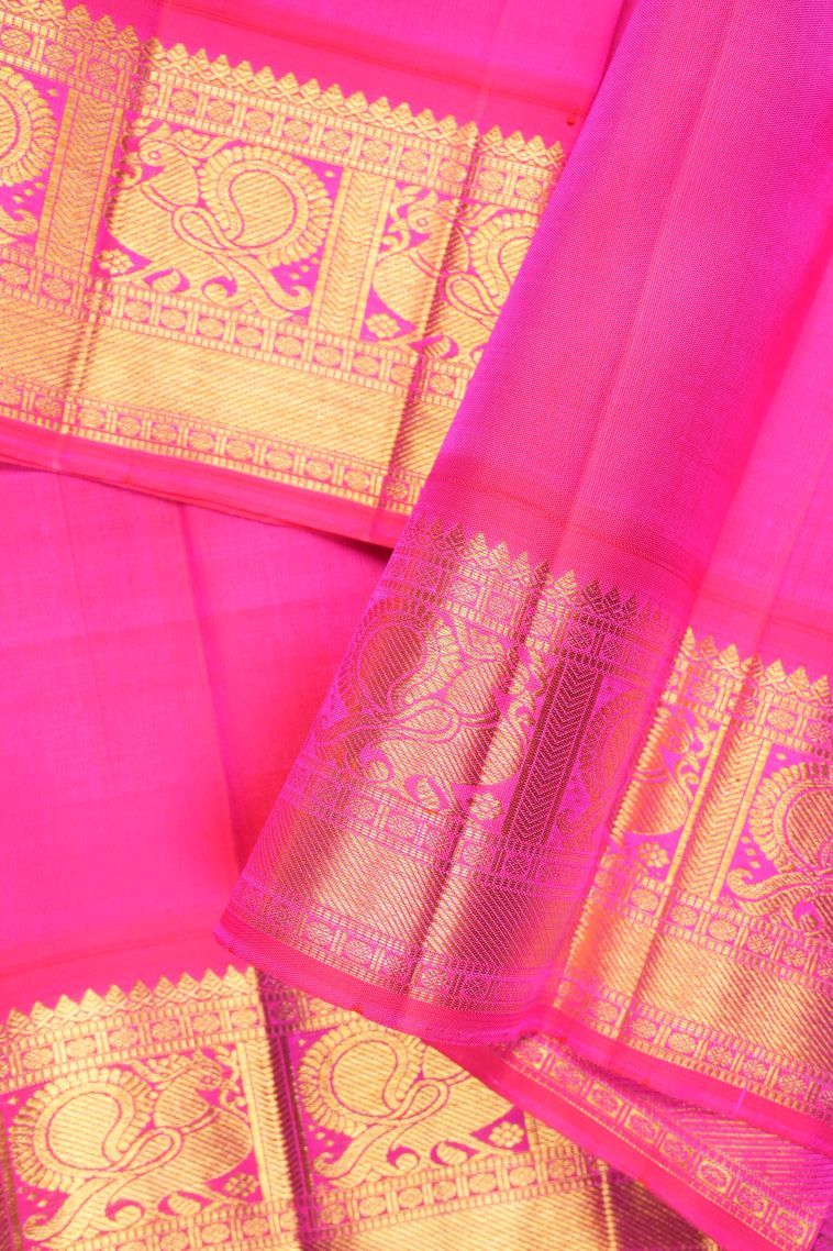 Arctic Blue Kanchipuram Silk Sarees with Gold Zari Buttis (small Dots Or Motifs) view 3
