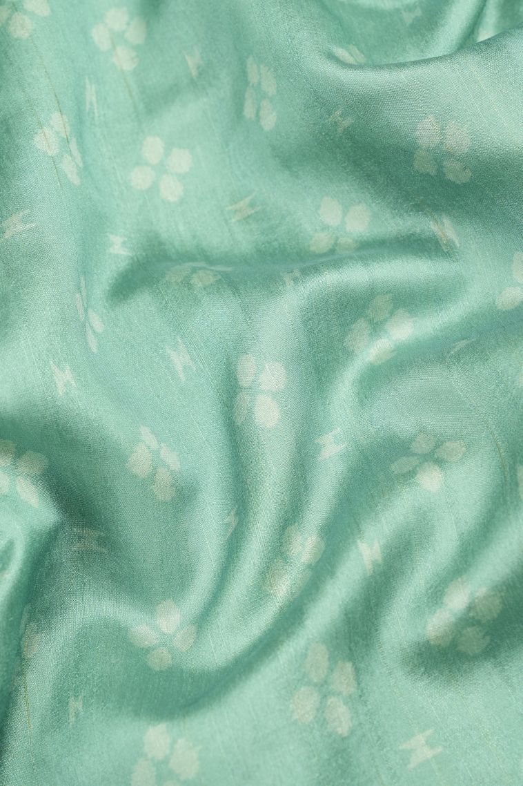 Arctic Blue Tussar Saree with Without Zari Zari Buttis (small Dots Or Motifs) view 3