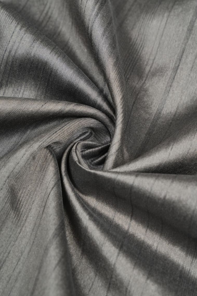 Charcoal Black Tussar Saree with Without Zari Zari Plain view 4